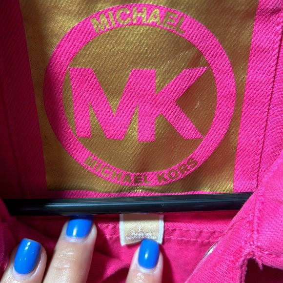 Michael Kors pink denim jacket excellent condition size Large - Picture 5 of 6